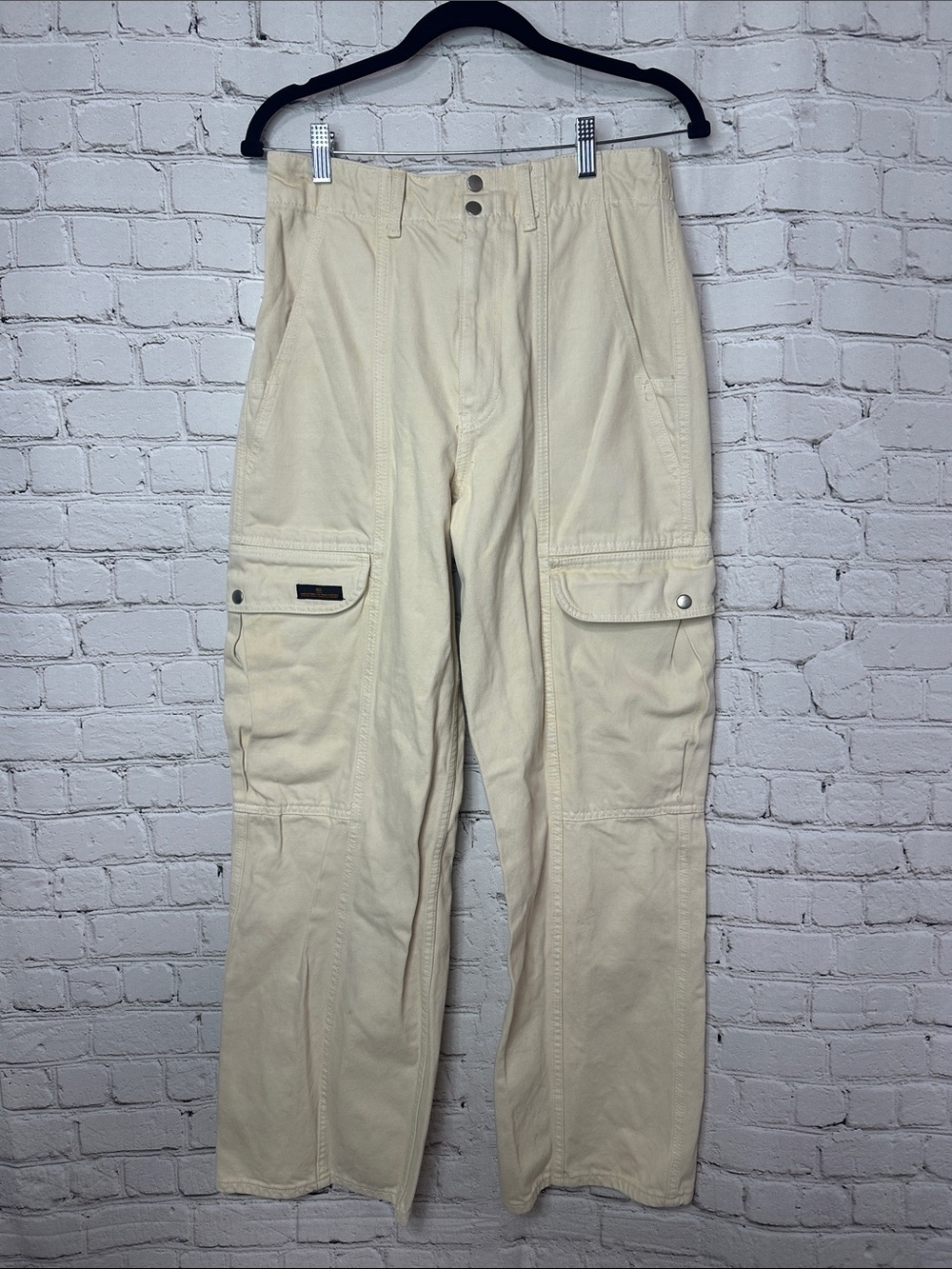Urban Outfitters BDG Cream Full Length Cargo Pants Women’s 29 100% Cotton